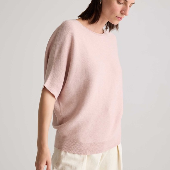 Quince Sweaters - Quince Pink Cotton Cashmere Sweater Size Large